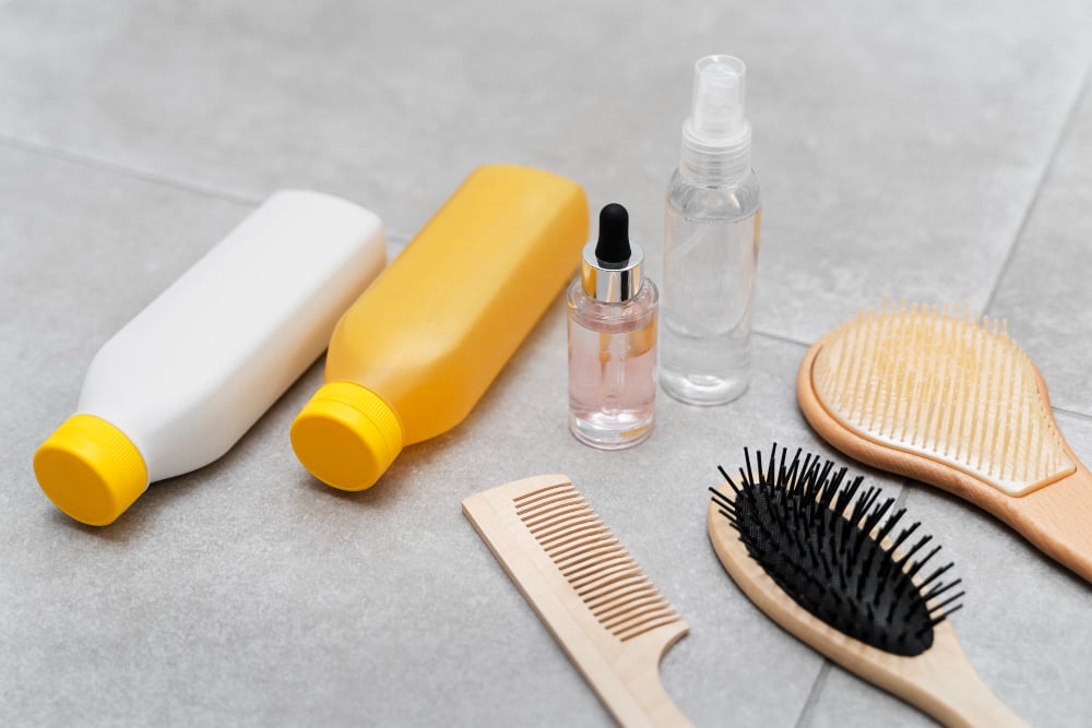 Produtos para queda de cabelo e acessórios para tratamento capilar